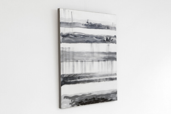 ボーダーブラックホワイト 80×100cm 