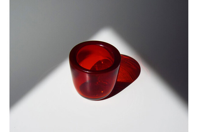 HAND-BLOWN GLASS TEA LIGHT（Geardman Red） * 