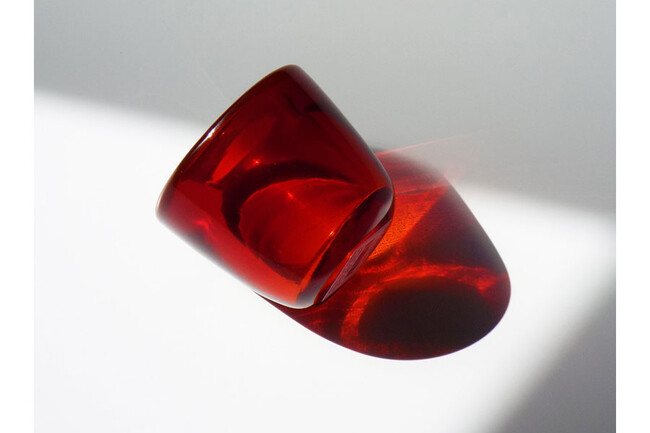 HAND-BLOWN GLASS TEA LIGHT（Geardman Red） * 