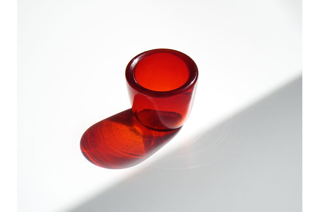 HAND-BLOWN GLASS TEA LIGHT（Geardman Red） * 