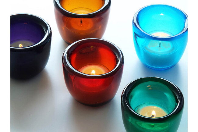 HAND-BLOWN GLASS TEA LIGHT（Almond Shell） * 