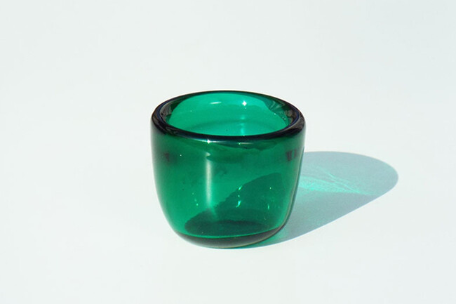HAND-BLOWN GLASS TEA LIGHT（Peacock Green） 