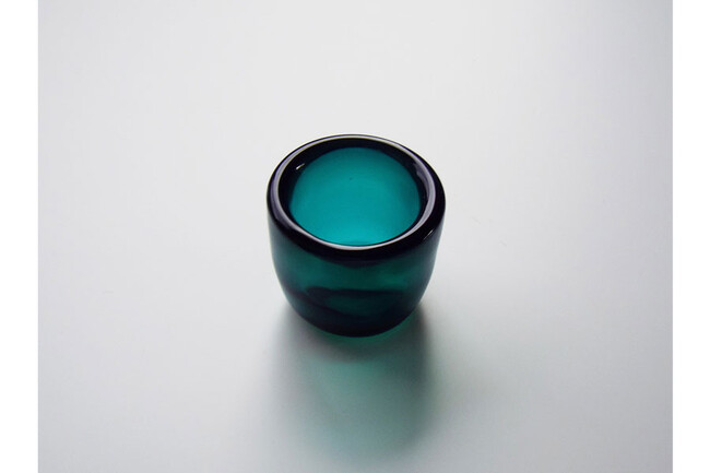 HAND-BLOWN GLASS TEA LIGHT（Peacock Green） * 