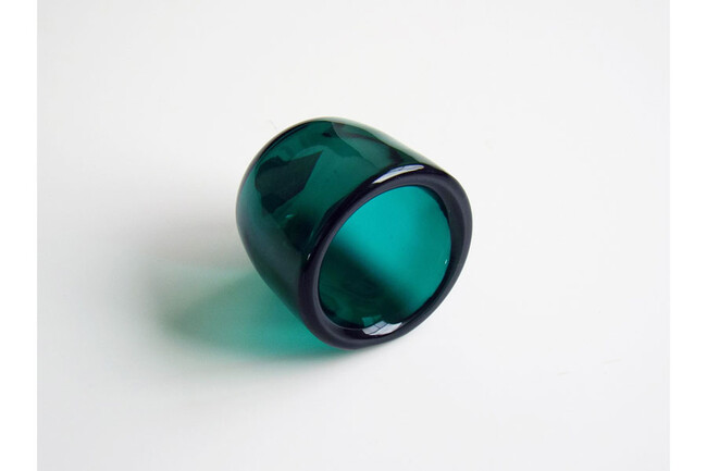 HAND-BLOWN GLASS TEA LIGHT（Peacock Green） * 