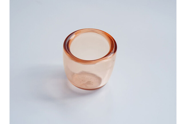 HAND-BLOWN GLASS TEA LIGHT（RoseBeige） * 