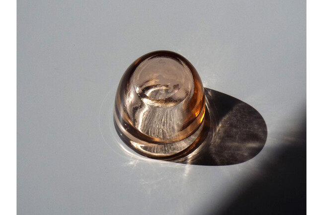 HAND-BLOWN GLASS TEA LIGHT（RoseBeige） * 