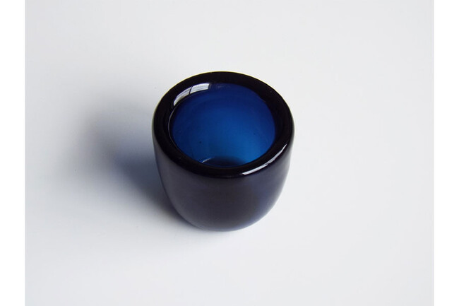 HAND-BLOWN GLASS TEA LIGHT（Mineral Blue） * 