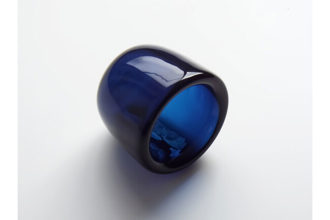 HAND-BLOWN GLASS TEA LIGHT（Mineral Blue） * 