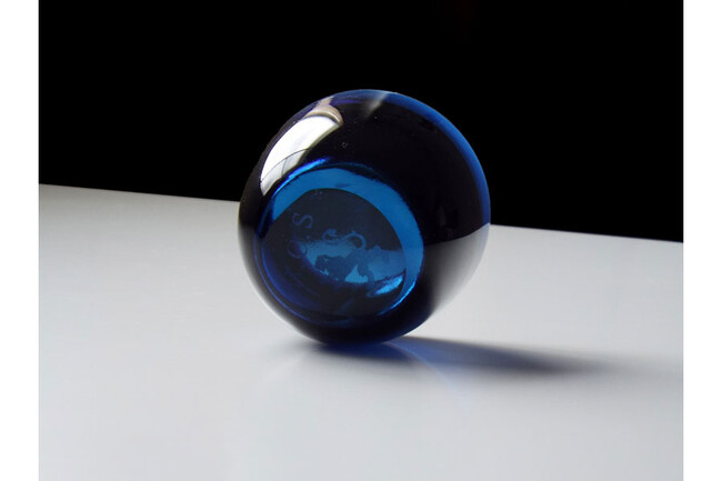 HAND-BLOWN GLASS TEA LIGHT（Mineral Blue） * 