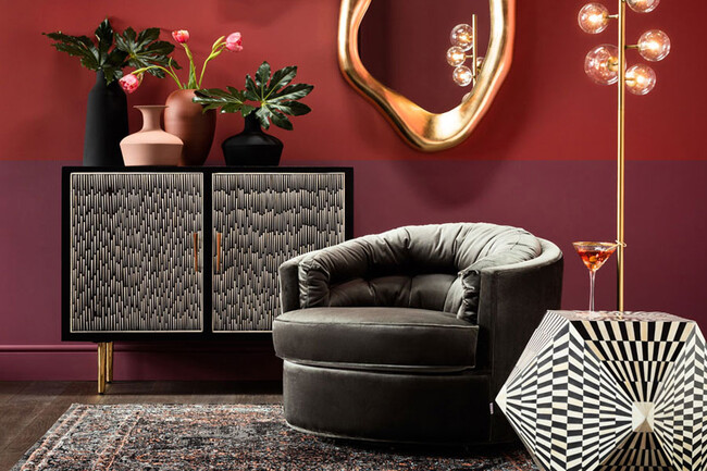 ミュージックホール グレー アームチェア 