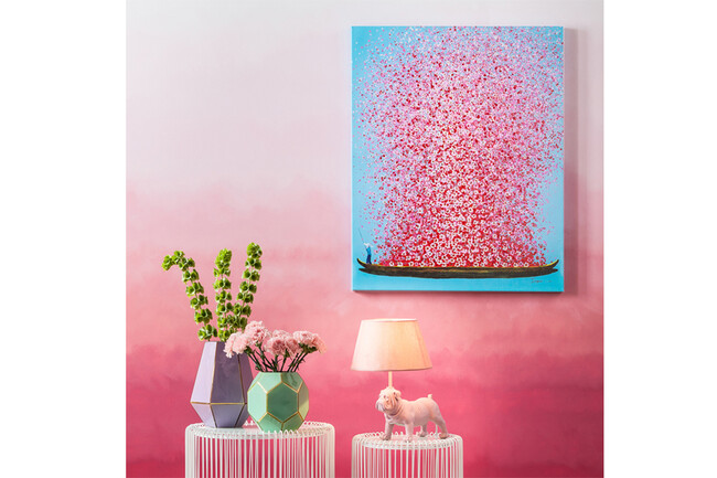 フラワーボート 100x80cm タッチドピクチャー 