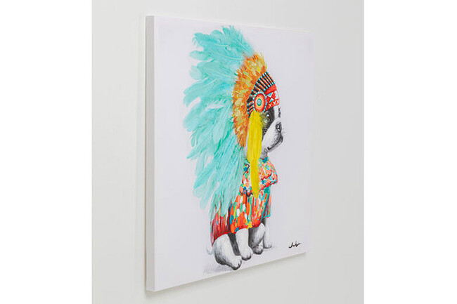 ヘッドドレスドッグ80×80cm キャンバスピクチャー 