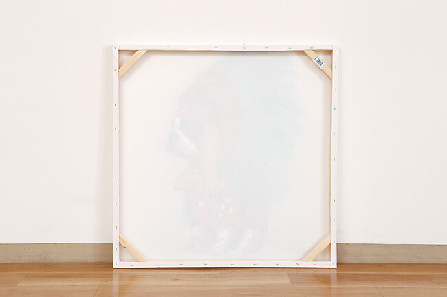 ヘッドドレスドッグ80×80cm キャンバスピクチャー 