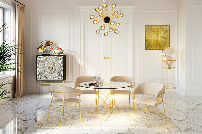 モレキュラーゴールド O120cm ダイニングテーブル 