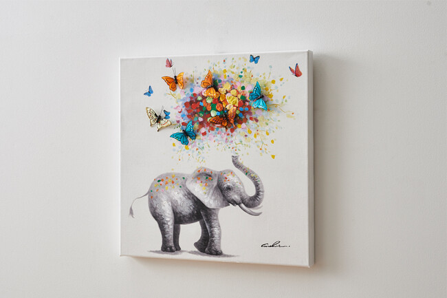 エレファント＆バタフライ 50×50cm 