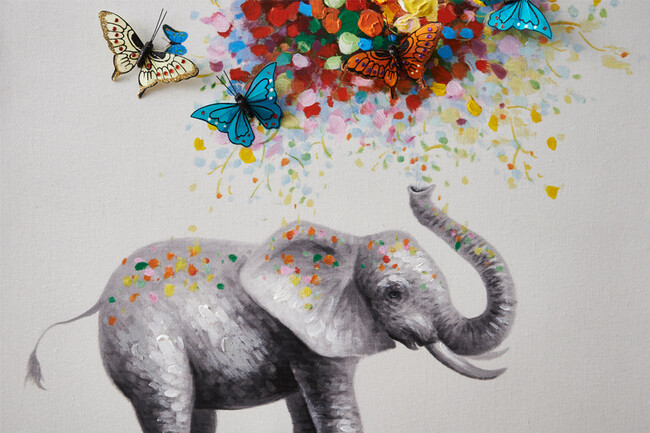 エレファント＆バタフライ 50×50cm 