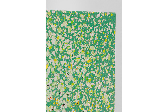 フラワーボート グリーンイエロー 100×80 cm タッチドピクチャー 