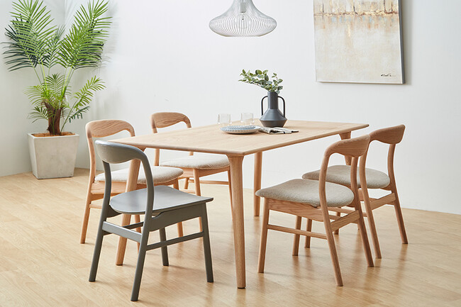 yama（ヤマ）サイドチェア  OAK グレー（板座） 