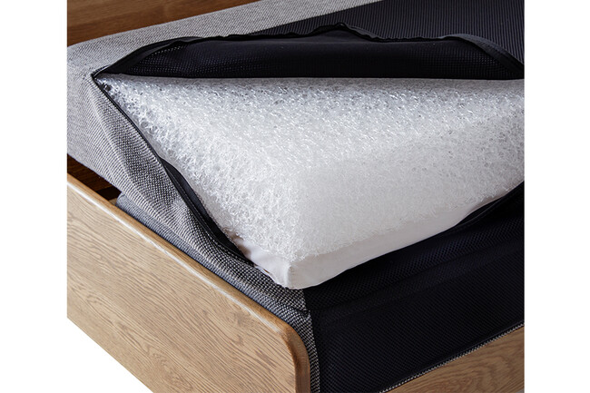 無垢材ソファベッド　ヴィンテージナチュラル×ライトグレー 