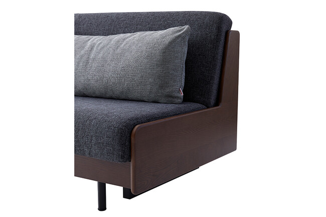 無垢材ソファベッド　ブラウン×ダークグレー 