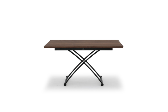 ブラック脚の昇降式リビングテーブル 