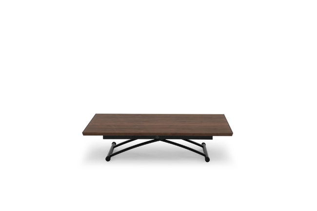 ブラック脚の昇降式リビングテーブル 