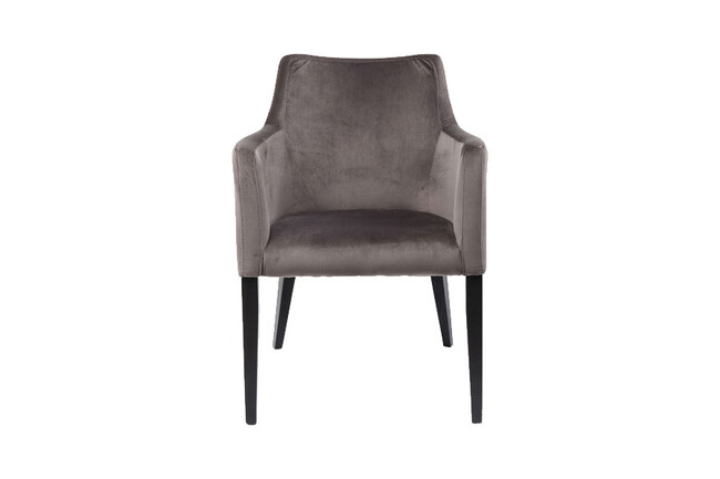 ブラック モードベルベットグレー　アームチェア 