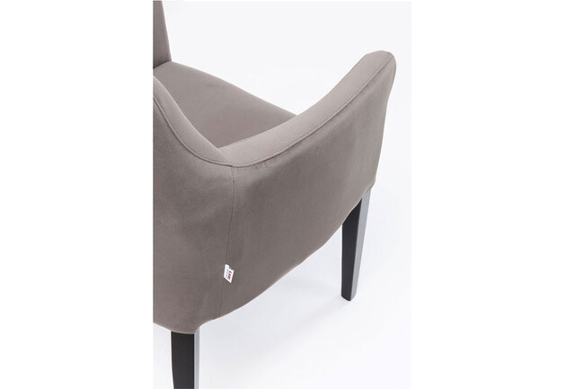 ブラック モードベルベットグレー　アームチェア 