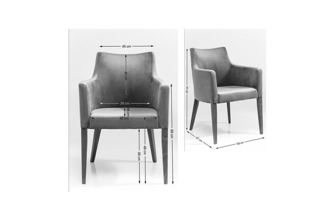 ブラック モードベルベットグレー　アームチェア 