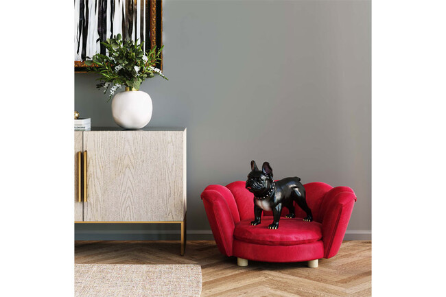 ウォーターリリー レッド ドッグ/キャット ベッド * 