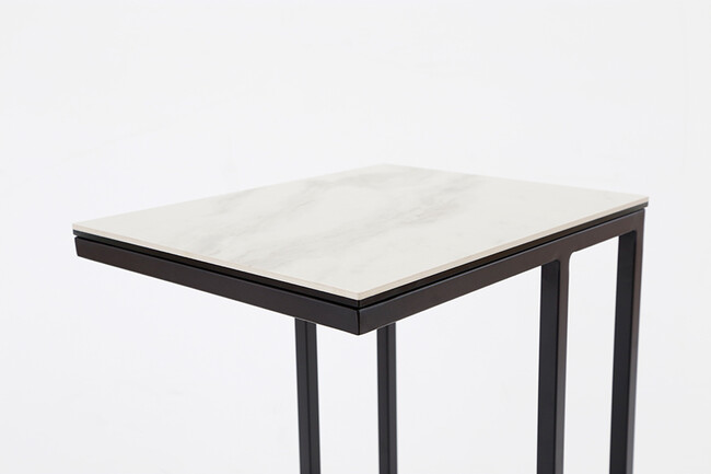 セラミック天板 サイドテーブル （ホワイトクオーツ） 