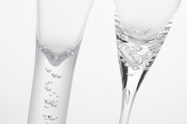 3種の泡 神秘的に立ち昇る泡 シャンパンカクテルグラス / BUB-235W 