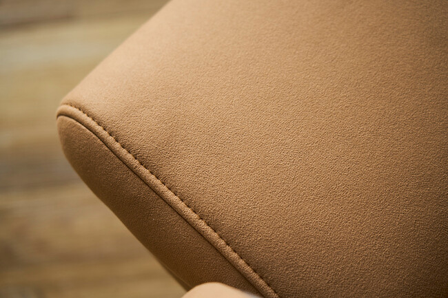 ポケットコイル内蔵 デスクチェア（シルキーファイバー・キャメル） 