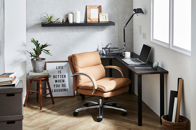 ポケットコイル内蔵 デスクチェア（シルキーファイバー・ベージュ） 