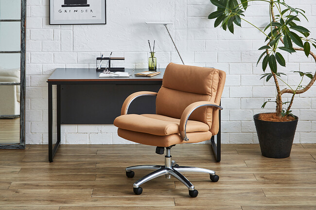 ポケットコイル内蔵 デスクチェア（シルキーファイバー・チャコールグレー） 