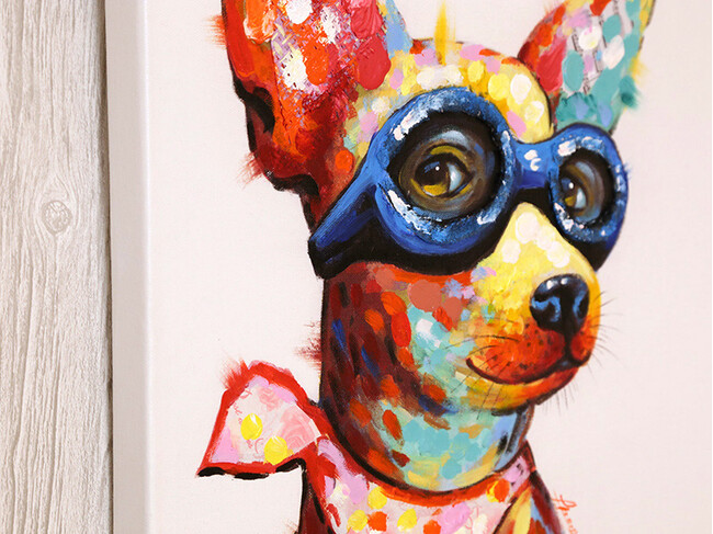 ブルドッグ (メガネ) 60×60cm 