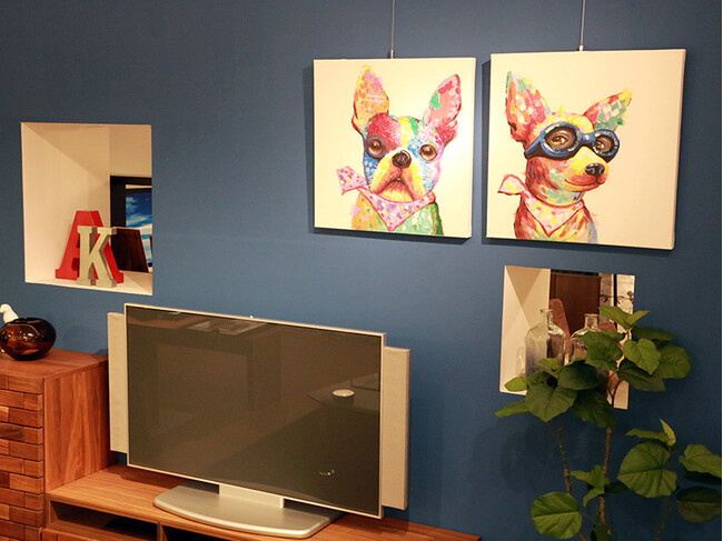 ブルドッグ (メガネ) 60×60cm 