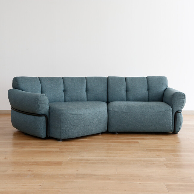 Elmina（エルミナ）シェーズソファ（GN） シェーズ 右肘 + 1.5P 左肘 ルーケGN