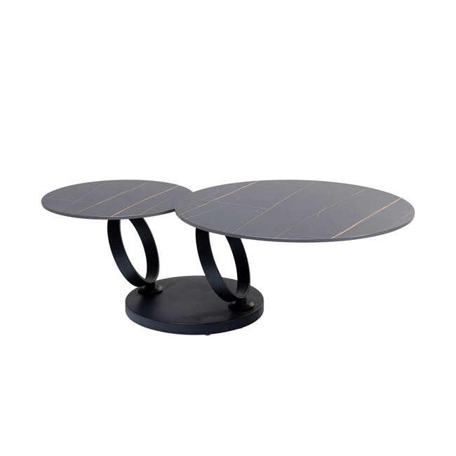 ビバリーブラック 133x80cm ローテーブル/コーヒーテーブル 