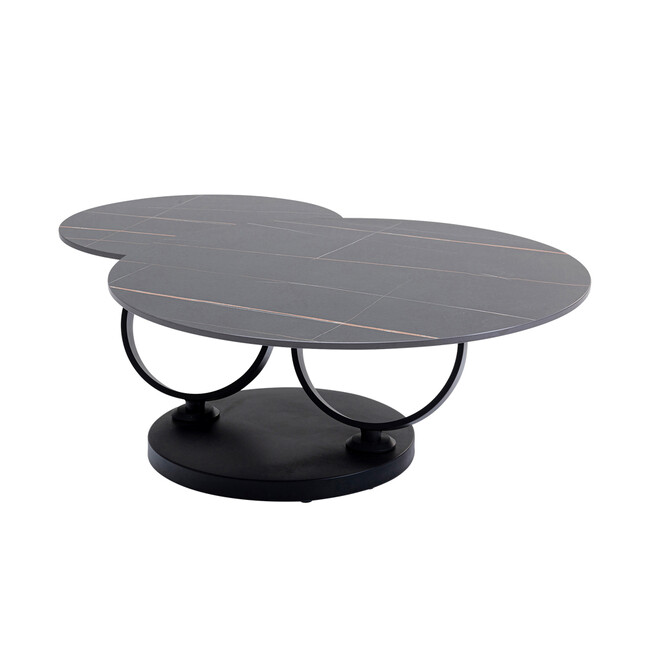 ビバリーブラック 133x80cm ローテーブル/コーヒーテーブル 