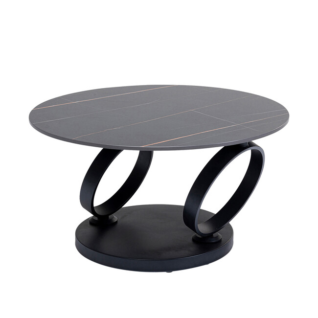 ビバリーブラック 133x80cm ローテーブル/コーヒーテーブル 