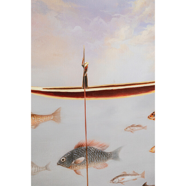 クラウド フィッシャーマン ボート 60x120cm フレームピクチャー 