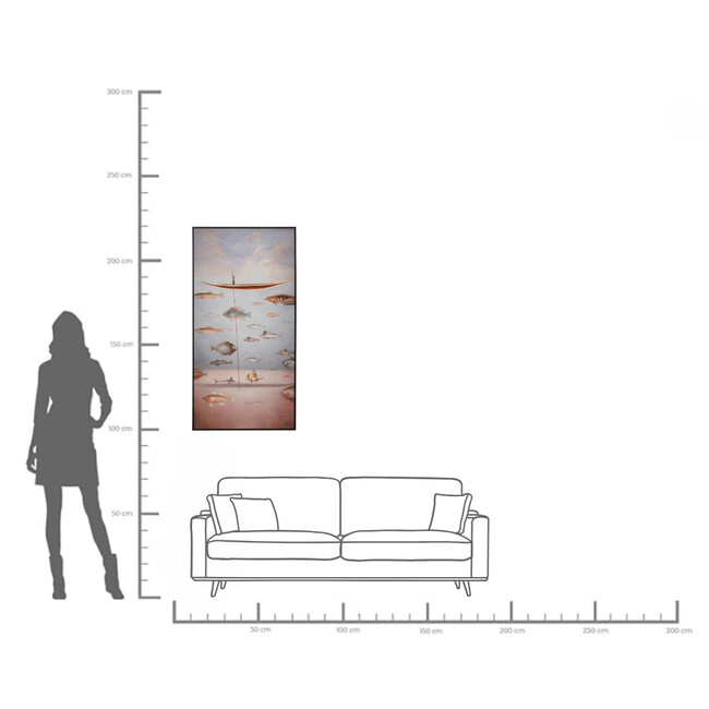 クラウド フィッシャーマン ボート 60x120cm フレームピクチャー 