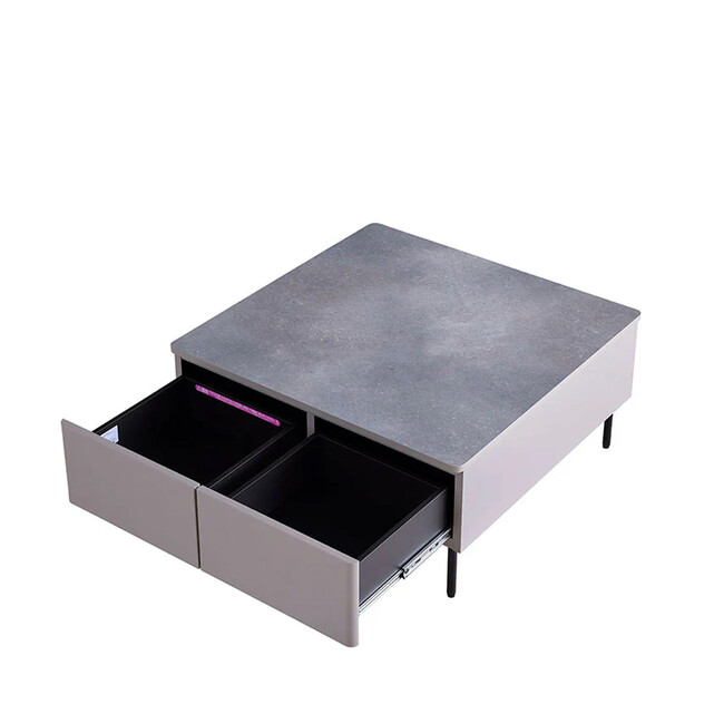 モダンな大人のリビングテーブル 80（ライトグレー） 