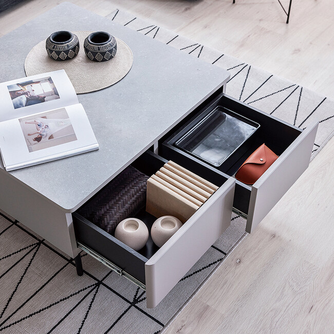 モダンな大人のリビングテーブル 80（ライトグレー） 