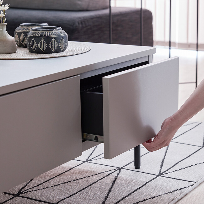 モダンな大人のリビングテーブル 80（ライトグレー） 