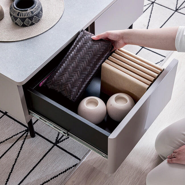 モダンな大人のリビングテーブル 80（ライトグレー） 