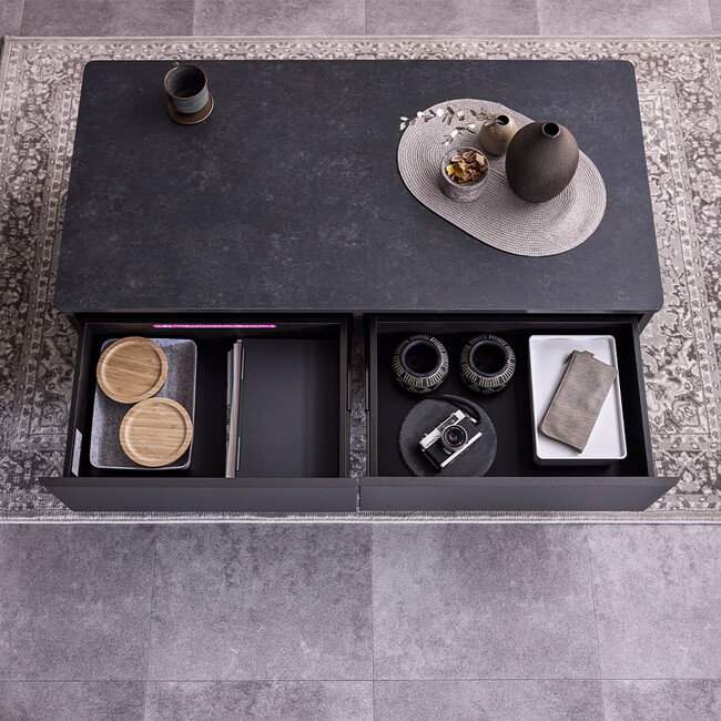 モダンな大人のリビングテーブル 120（ダークグレー） 