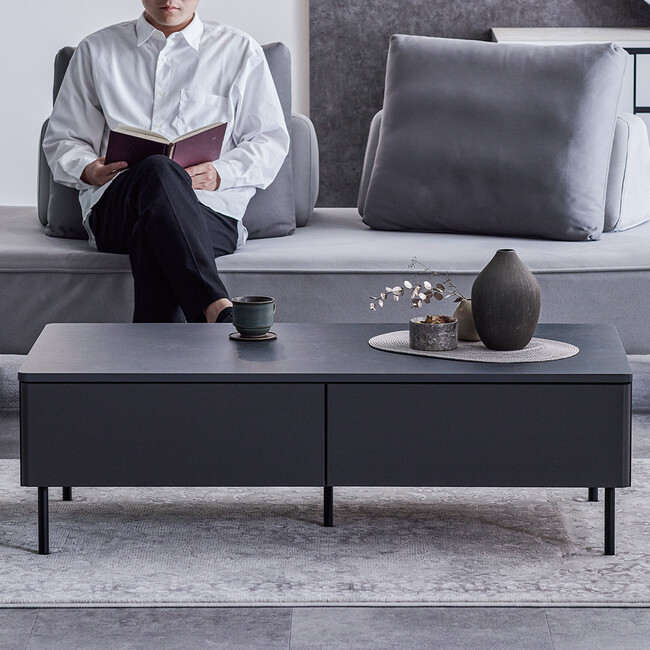 モダンな大人のリビングテーブル 120（ダークグレー） 