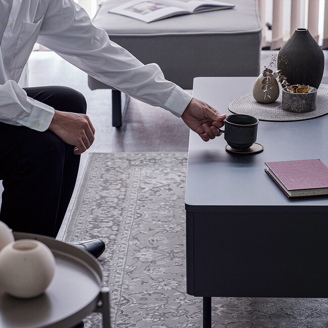 モダンな大人のリビングテーブル 120（ダークグレー） 